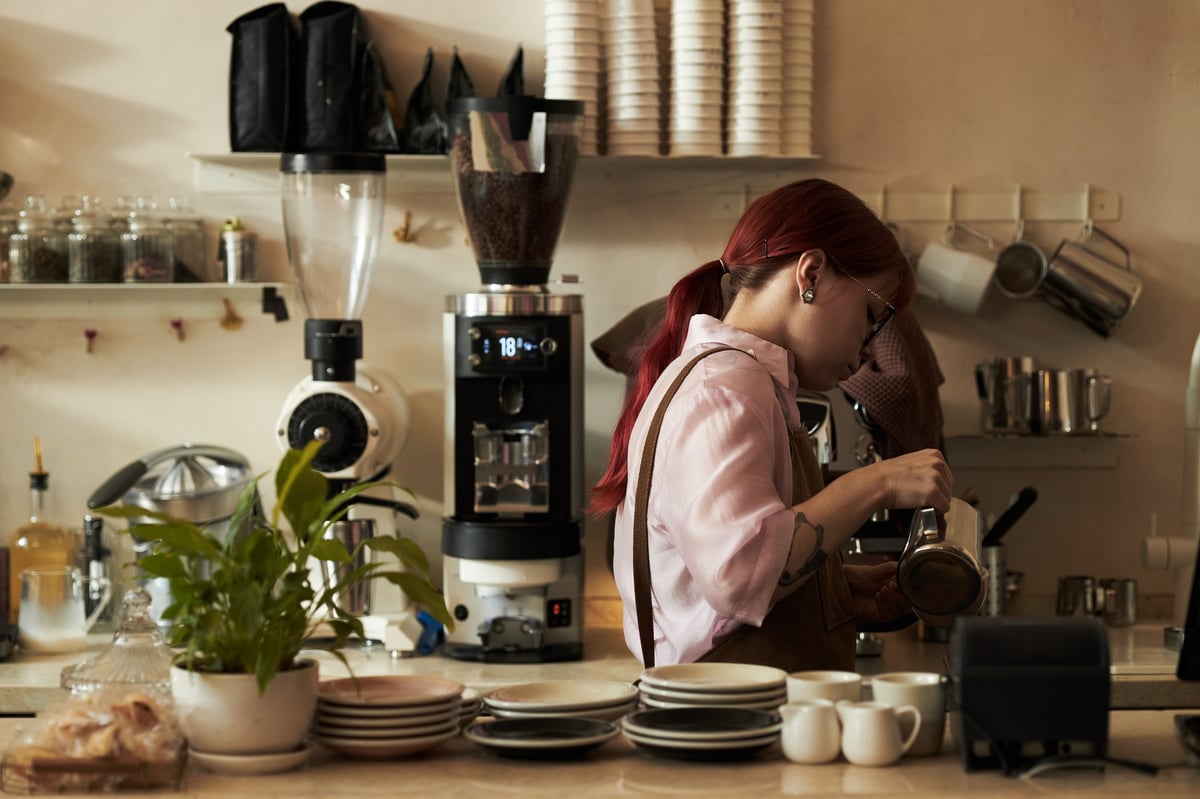 Barista at work